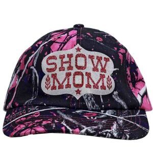 Katl "Show Mom" Cap Hat Cowgirl Women's Girls Camouflage Pink w/Glitter Letters